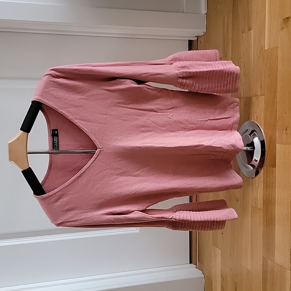Pink V Neck Sweater